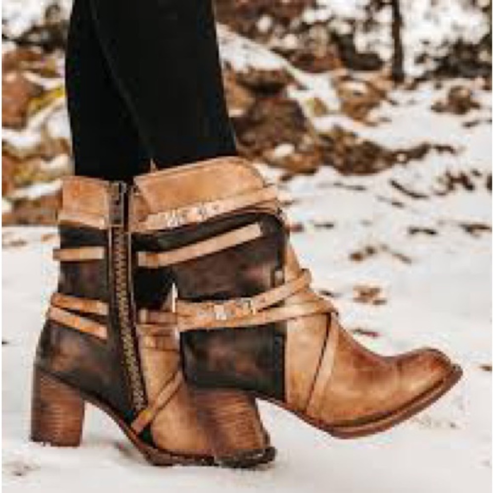 Freebird Brown and Black Leather Boots